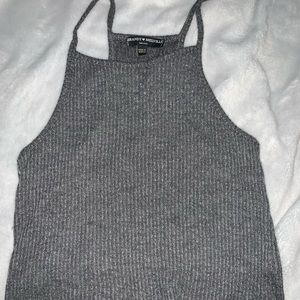 Brandy grey halter top, racer back.